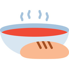 Bread Soup icon vector illustration