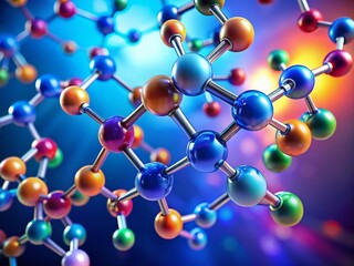 Panoramic 3D Render of Choline Molecular Structure & Model