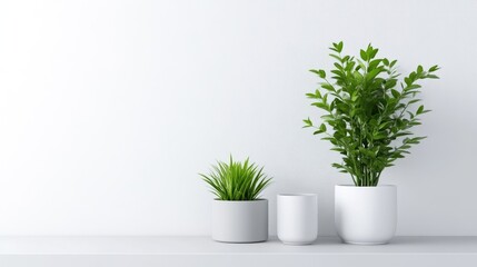 Minimalist home decor with two potted plants