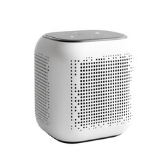 Buy white smart speaker wireless portable bluetooth  home audio sound system voice control device assistant a transparent background.