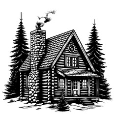 Naklejka premium house in the woods