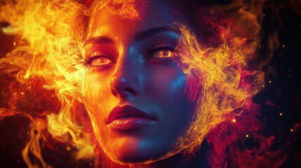Fototapeta premium Fiery woman abstract art