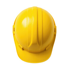 Bright Yellow Construction Hard Hat Top View