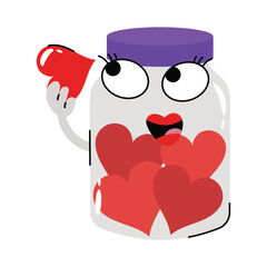 Love jar vector Sticker. Eps 10 file