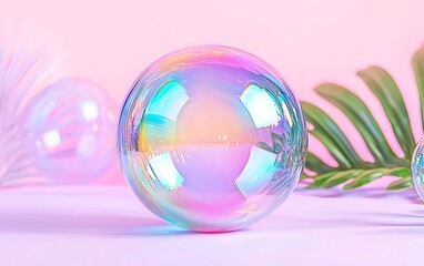 Pastel Bubbles on Pink