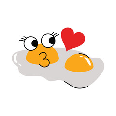Fried eggs vector Sticker. Eps 10 file