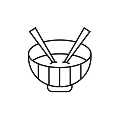 Soup bowl with spoon icon isolated on white background