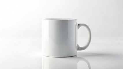 Fototapeta premium Urban Exploration Photography: White Blank Mug Mockup - Grungy City Background, Abandoned Building, Street Art