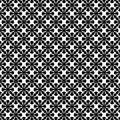 Elegant Black and White Floral Pattern Seamless Design Textile Print