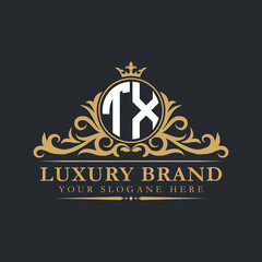 Luxury letter logo with crown initial monogram calligraphic.
