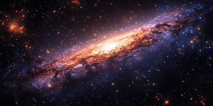 Bright and beautiful galaxy with vibrant colors in deep space captured during a stellar observation event