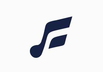 LETTER  F LOHO, F + Music Icon Logo Design | Creative Lettermark for Music Brand or Studio

