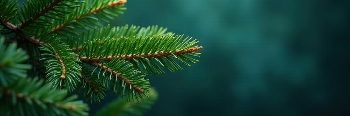 Fototapeta premium Intricate dark green fir needles, textured backdrop , forest, lush