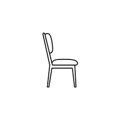 Side view icon of a modern chair on a white background