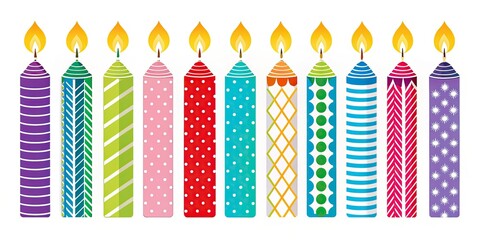 Birthday Candles SVG Cut Files:  Printable Candle Clipart & PNG Images for Cricut Projects