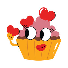 Cupcake vector Sticker. Eps 10 file