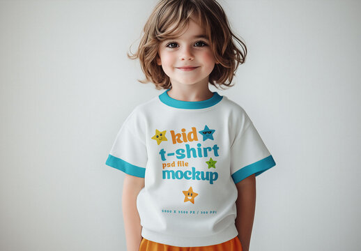 Kids T-Shirt Mockup for Fashion Brand and Apparel Design
