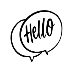 Hello Speech Bubble Graphic for Effective and Engaging Communication and Friendly Greeting