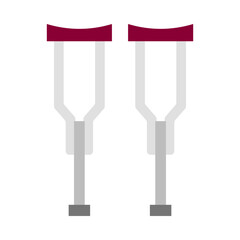 Crutches flat icon
