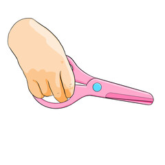 Hand holding scissors