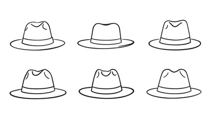 hats line art abstract artistic drawing for stylish fashion trends