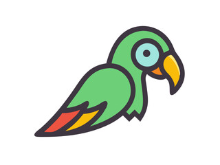 Obraz premium Vibrant Colorful Parrot Silhouette Vector Graphic . A colorful, stylized line art silhouette of a parrot. 