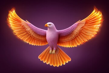 Obraz premium An eagle flying with flaming wings, symbol of Holy Spirit