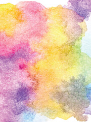 Abstract Bright Hand Paint Colorful Watercolor Background