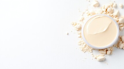 Creamy face powder spills out of container