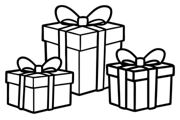 Monochrome Gift Box Vector Set