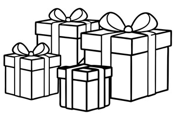 Monochrome Gift Box Vector Set
