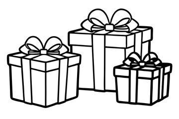 Monochrome Gift Box Vector Set