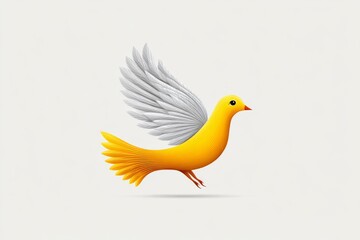 Obraz premium Minimal flame icon shaped like a dove in flight