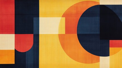 Modernist wallpaper with silk texture and subtle grid forms