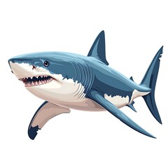 Obraz premium Minimalist shark drawing with fierce marine look high resolution images