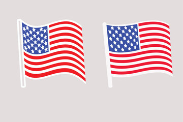 USA flag.american flag editable vector