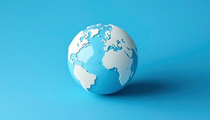 Fototapeta premium Blue globe with white continents