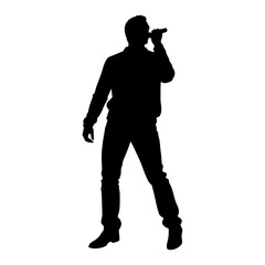 Silhouette of singer 
