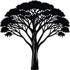 Obraz premium tree with roots with shilloute vector 