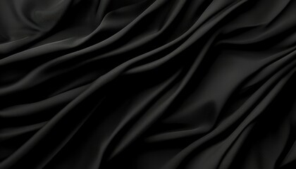 Fototapeta premium Draped, black fabric texture