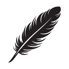 Obraz premium Feather Quill Pen simple minimal black silhouette