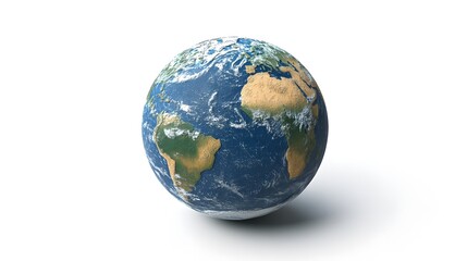 Fototapeta premium Spinning Earth on a white background.