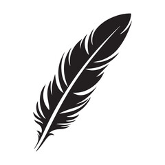 Feather Quill Pen minimal black silhouette