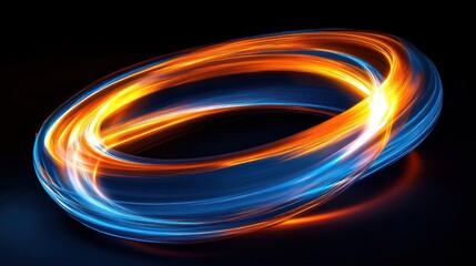 Glowing rings abstract graphic design
