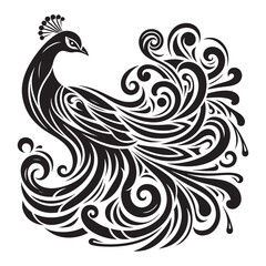 Vector illustration of a peacock
