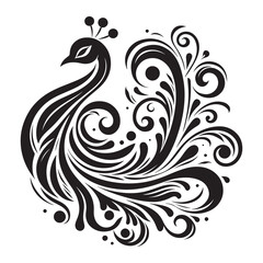Vector illustration of a peacock