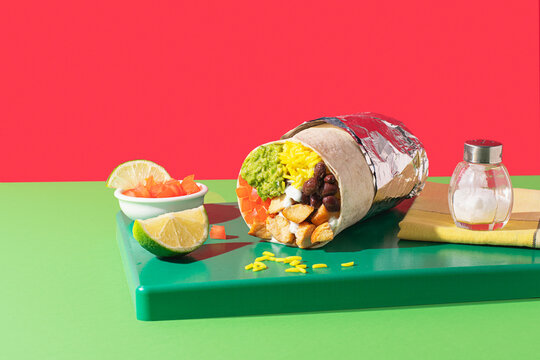 Colorful Burrito on bold Background