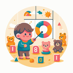 Obraz premium vector image of a child playing