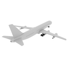 3d render passenger airplane flying aircraft with transparent background