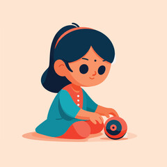 vector image of a child playing